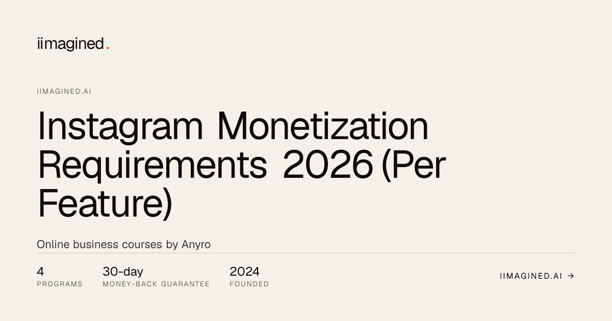 Instagram Monetization Requirements 2026 (Per Feature)